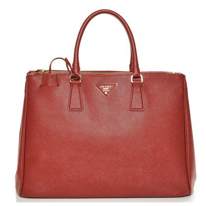 Prada Saffiano Large Galleria Double Zip Tote Fuoco 1 of 8