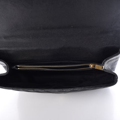 Saint Laurent Sheepskin Matelasse Chevron Monogram Large College Satchel Black 5 of 14