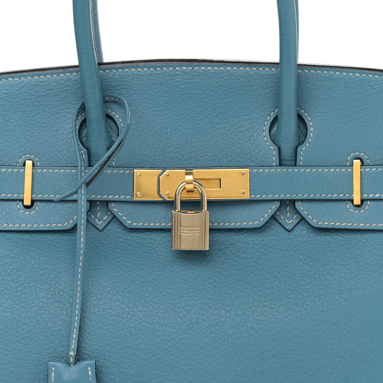Hermes Taurillon Clemence Birkin 30 Blue Jean 7 of 15