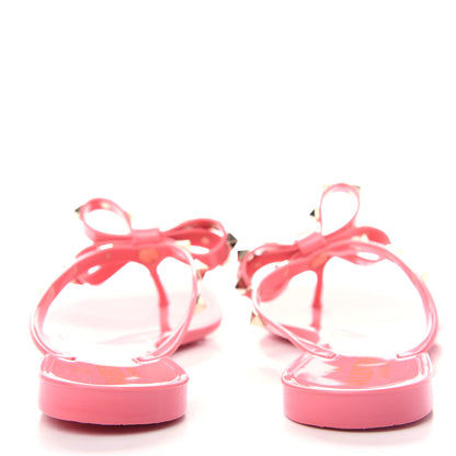 Valentino Garavani PVC Jelly Rockstud Bow Thong Sandals 37 Sweet Pink 7 of 10