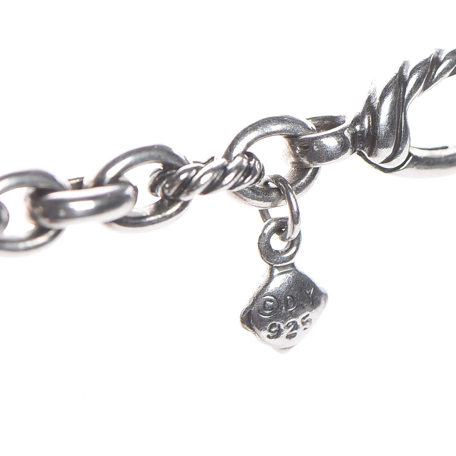 David Yurman Sterling Silver Cable Link Necklace 36 6 of 7