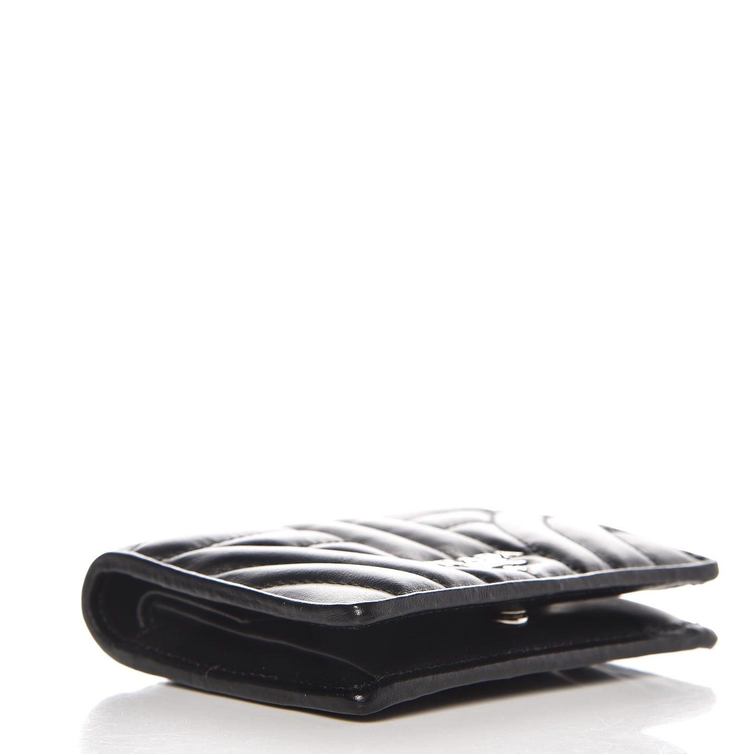 Prada Soft Calfskin Impunture Diagramme Wallet Black 4 of 7