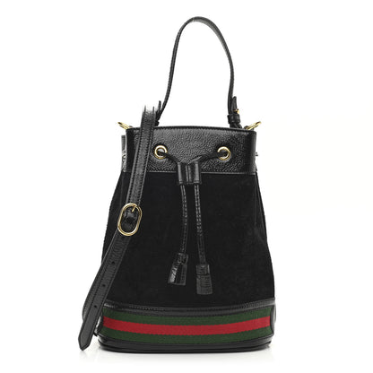 Gucci Suede Patent Web Small Ophidia Bucket Bag Black 1 of 10