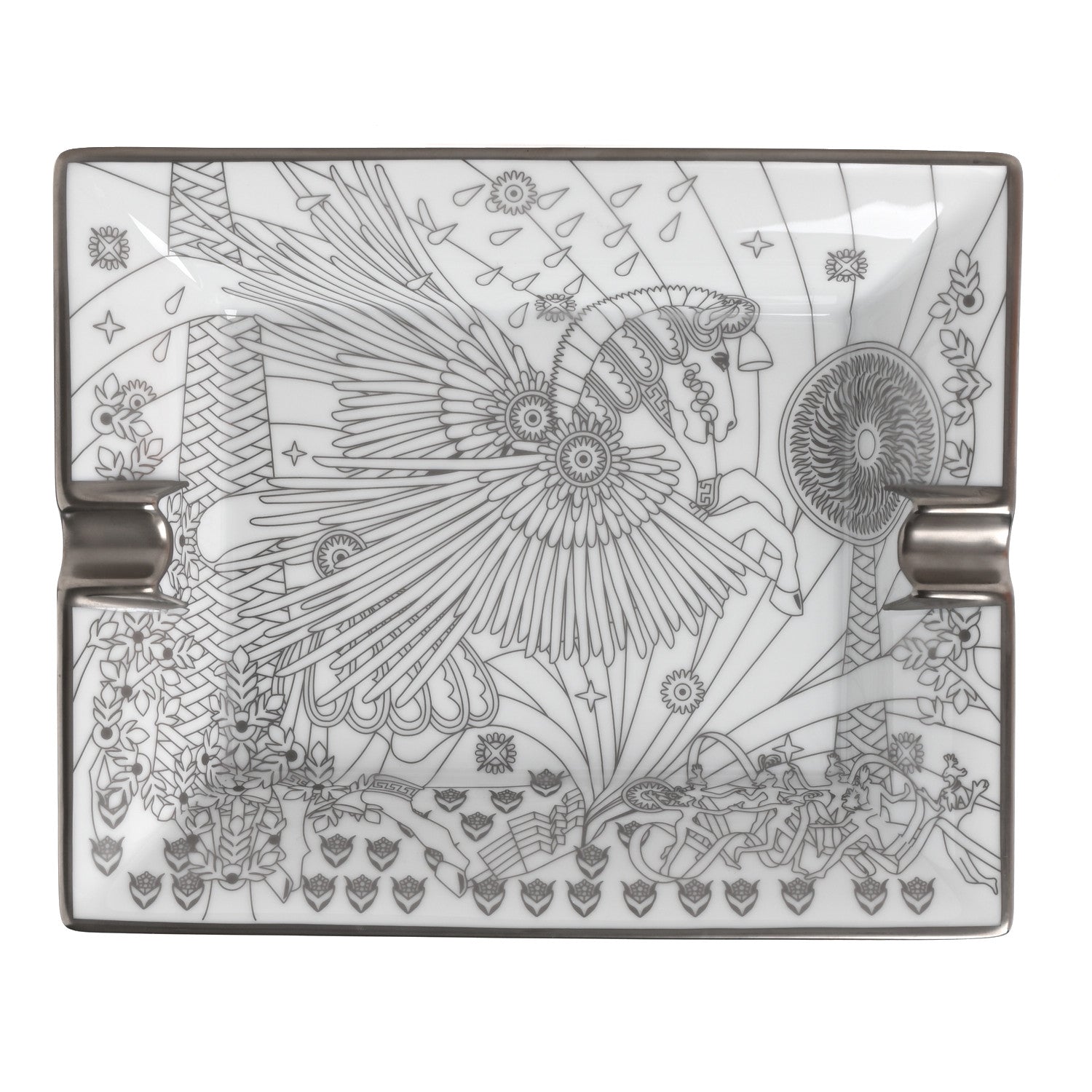 Hermes Porcelain La Source De Pegase Ashtray Platine 1 of 5