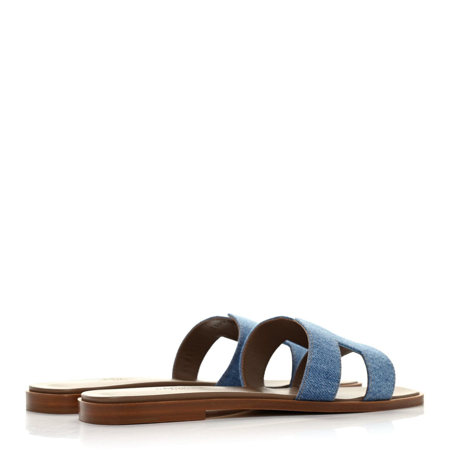 Denim Canvas Oran Sandals 38 Bleu Clair