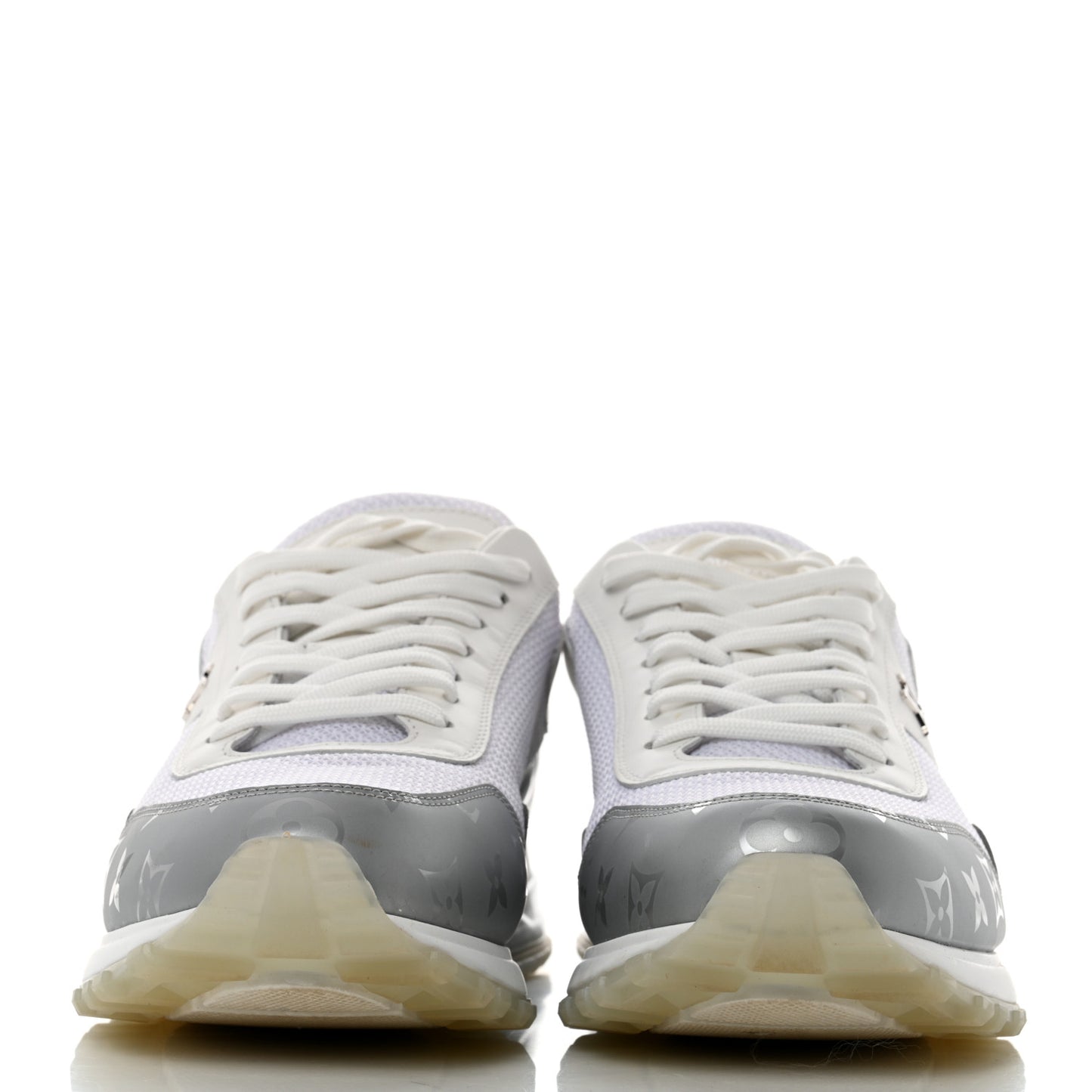 Technical Mesh Metallic Monogram Mens Run Away Sneakers 8 White