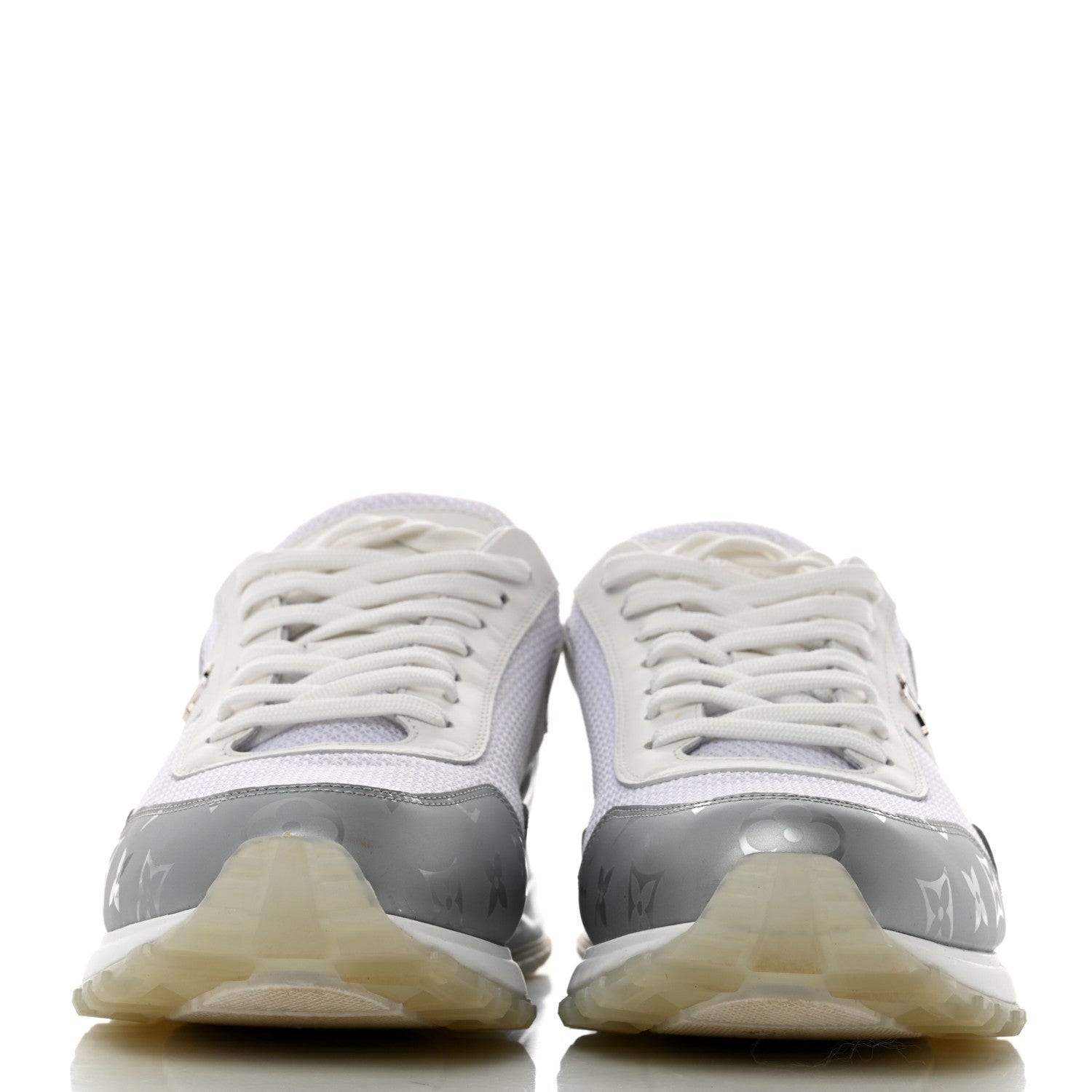 Louis Vuitton Technical Mesh Metallic Monogram Mens Run Away Sneakers 8 White 2 of 12