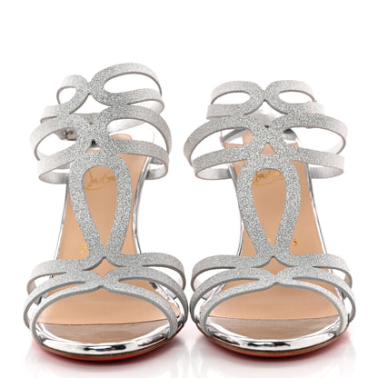 Christian Louboutin Glitter Renee 100 Sandals 38 Silver 2 of 13