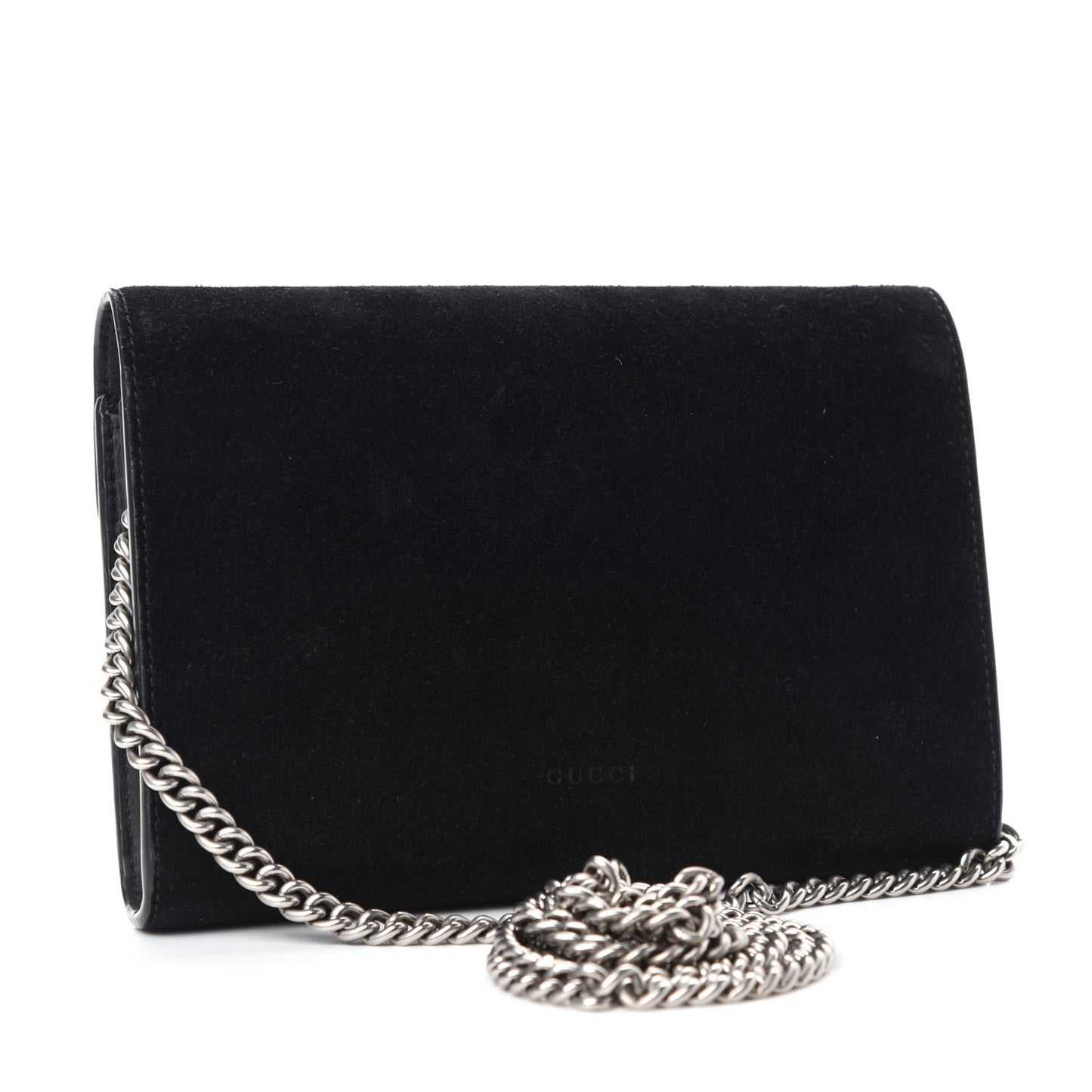 Suede Mini Dionysus Chain Wallet Black