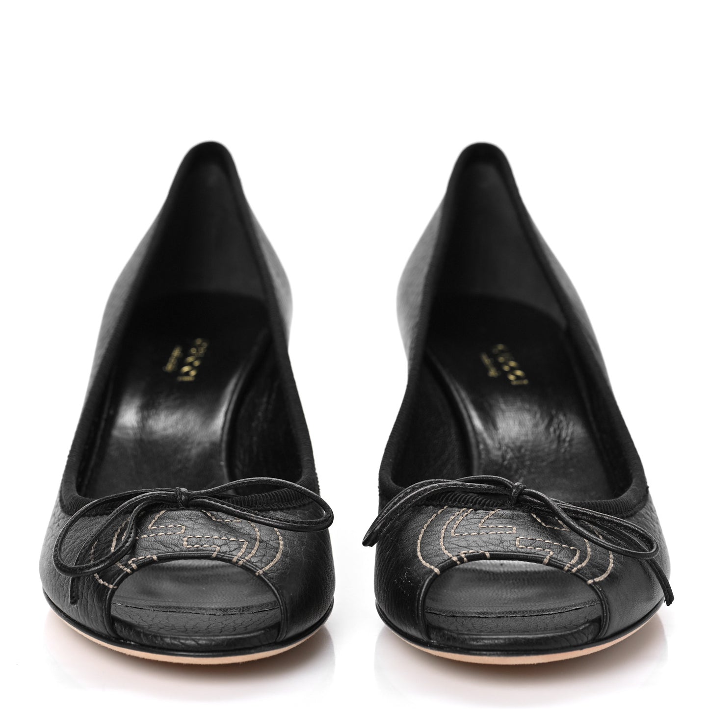 Calfskin GG Wedges 36.5 Black