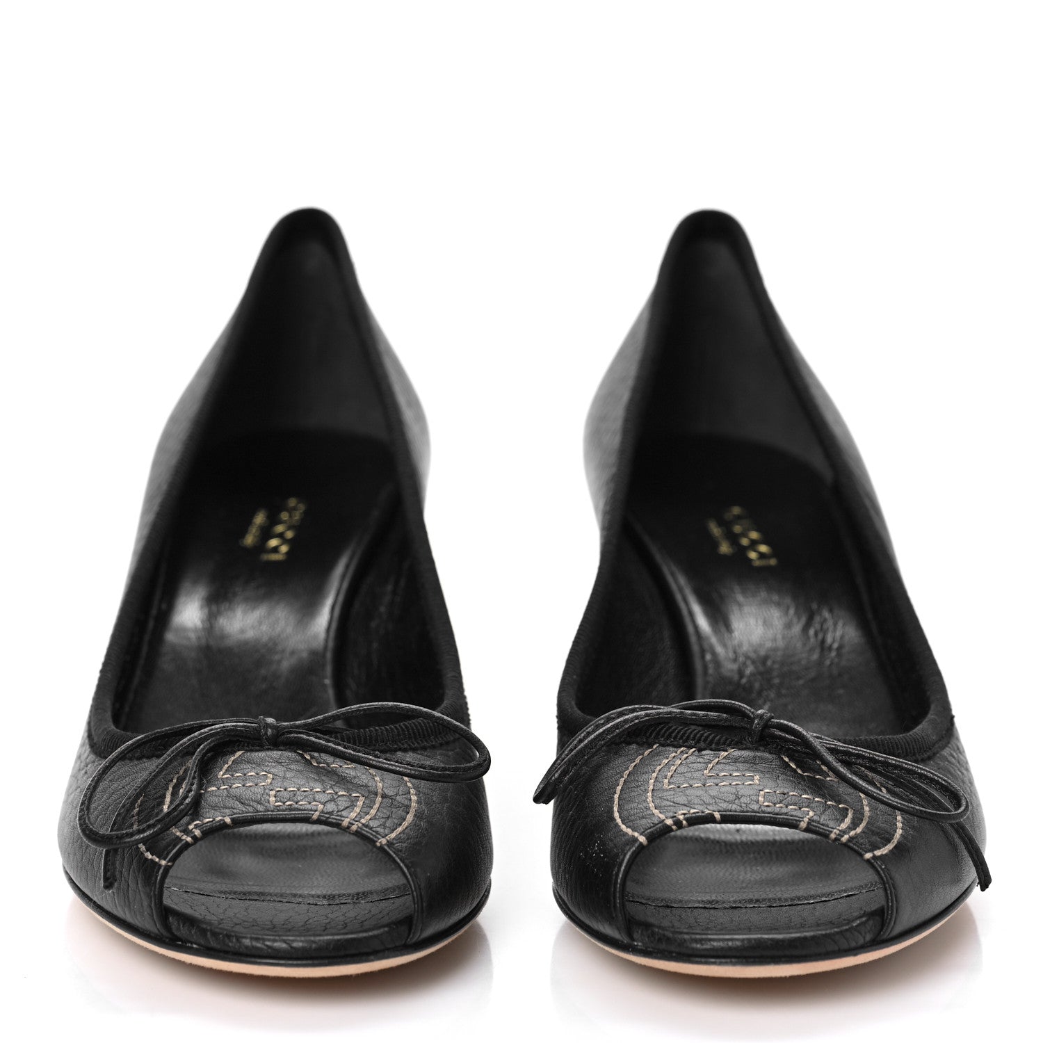 Gucci Calfskin GG Wedges 36.5 Black 2 of 10