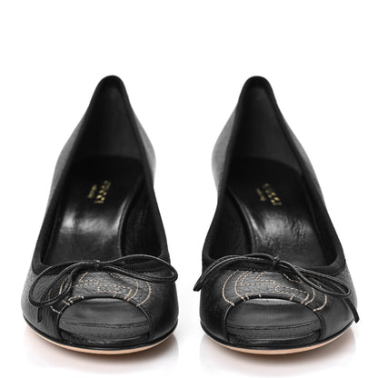 Gucci Calfskin GG Wedges 36.5 Black 2 of 10