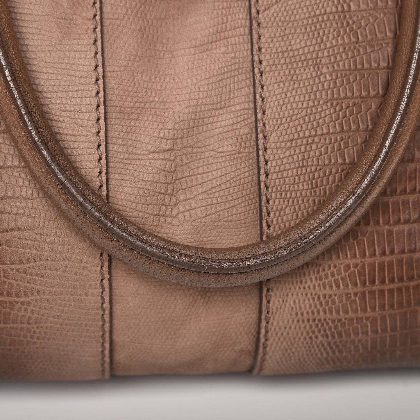 Lizard Calfskin Embossed Medium Cabas ChYc Brown