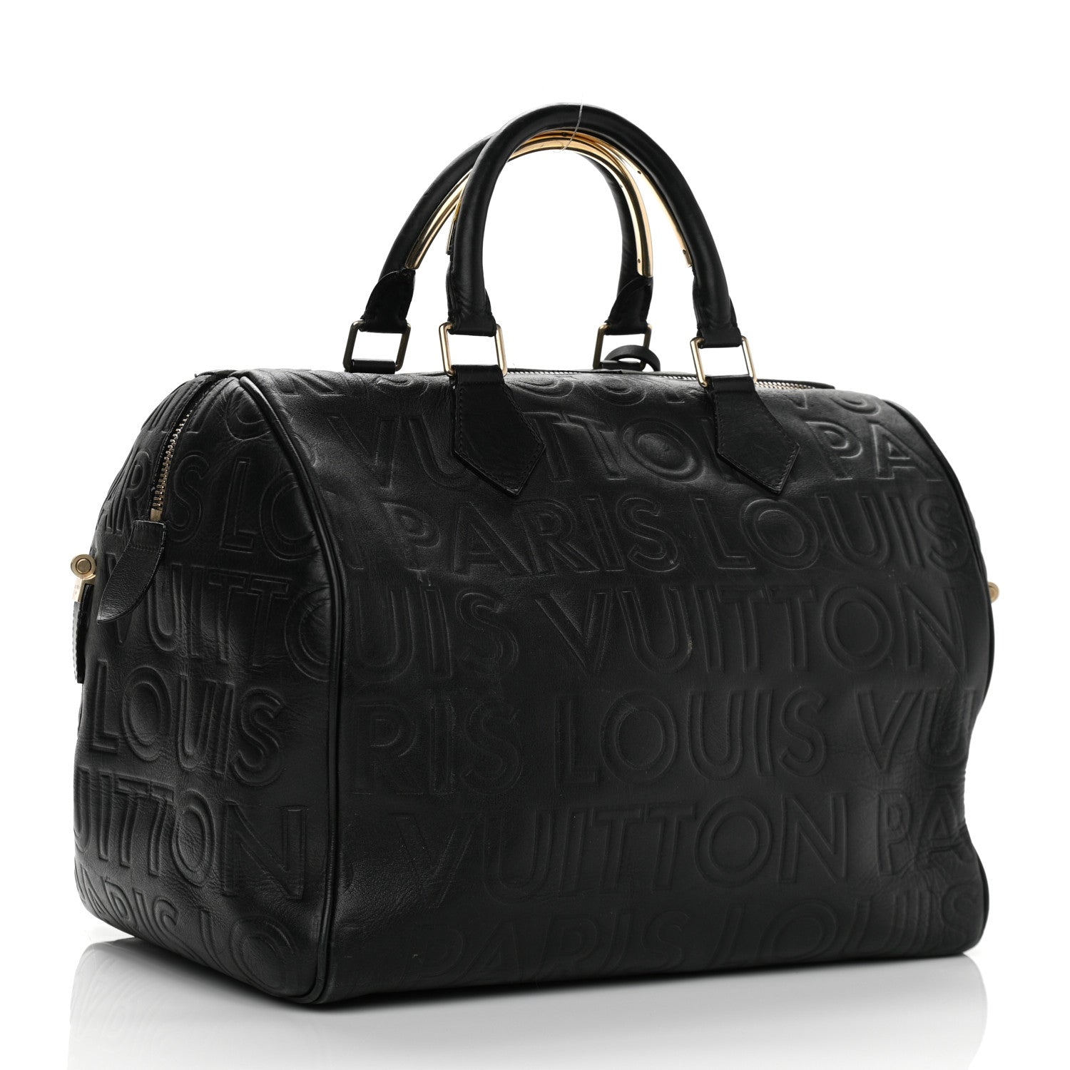 Louis Vuitton Calfskin Embossed Speedy Cube 30 Black 2 of 17