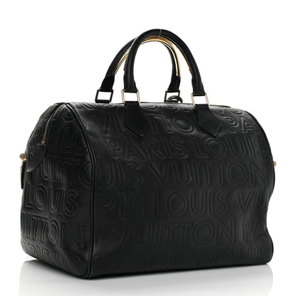 Louis Vuitton Calfskin Embossed Speedy Cube 30 Black 2 of 17