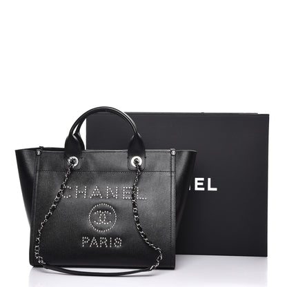 Chanel Caviar Small Studded Deauville Tote Black 9 of 9