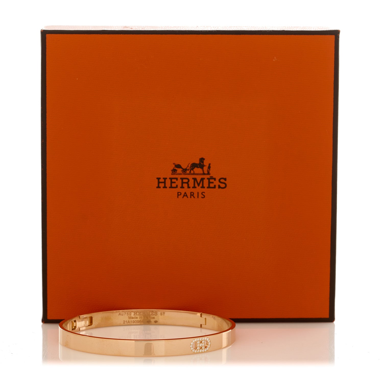 Hermes 18K Rose Gold Diamond PM H D'Ancre Bracelet ST 4 of 4