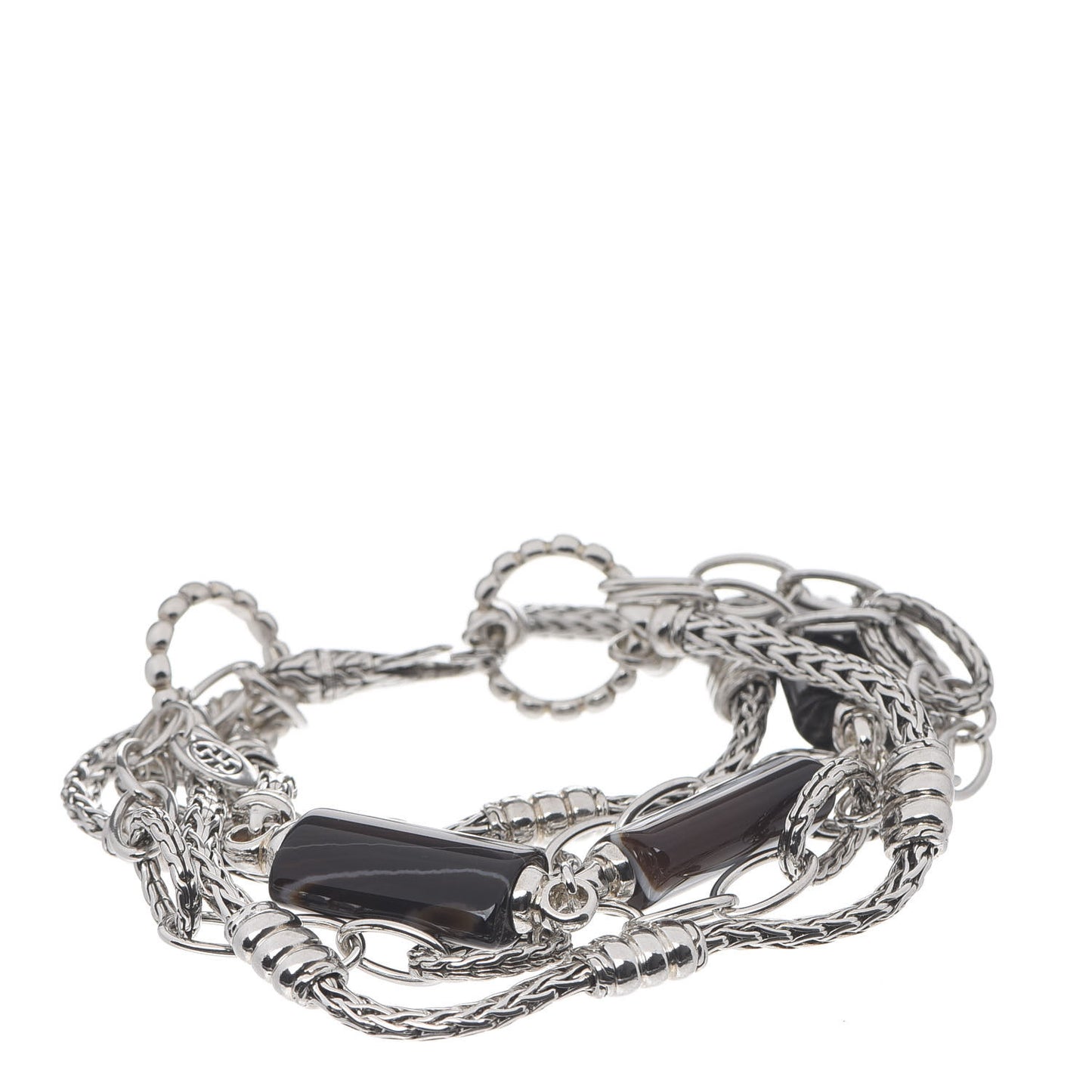 Sterling Silver Agate Multi-Chain Bracelet