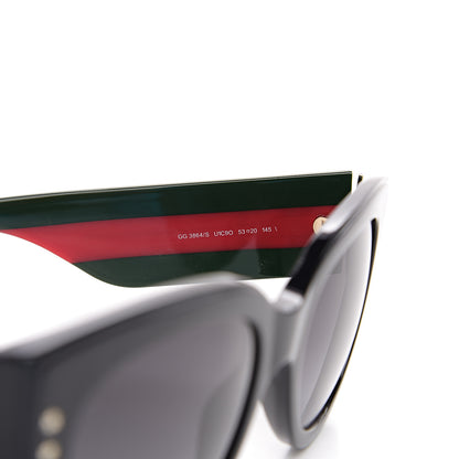 Gucci Acetate Oversized Rectangle Frame Web Sunglasses GG3864/S Black 5 of 9