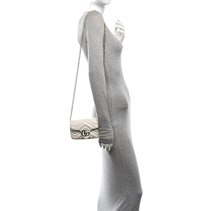 Gucci Lambskin Matelasse Mini GG Marmont Shoulder Bag White 2 of 11