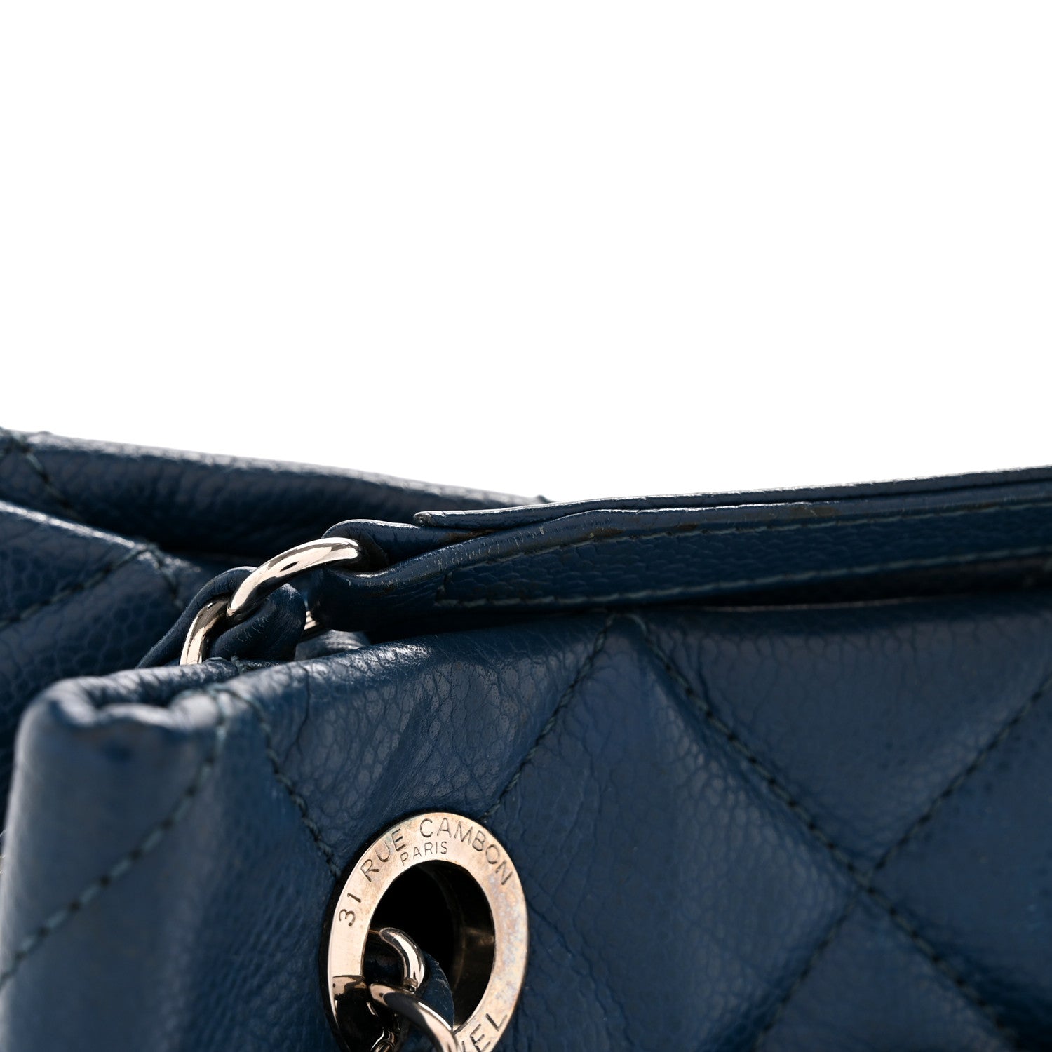 Chanel Caviar Quilted CC Timeless Soft Tote Blue 13 of 13