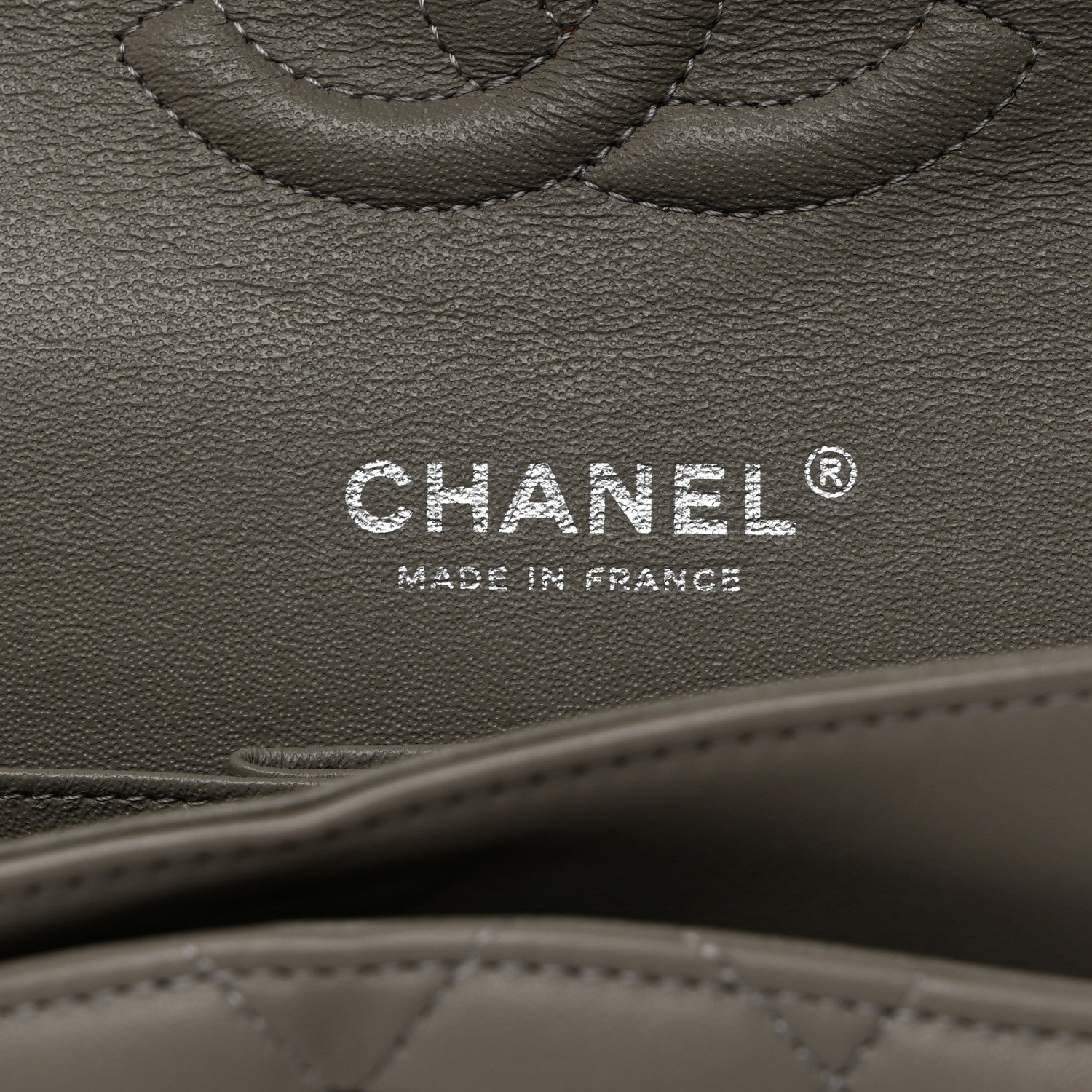 Chanel Lambskin Quilted Medium Double Flap Grey 6 of 9