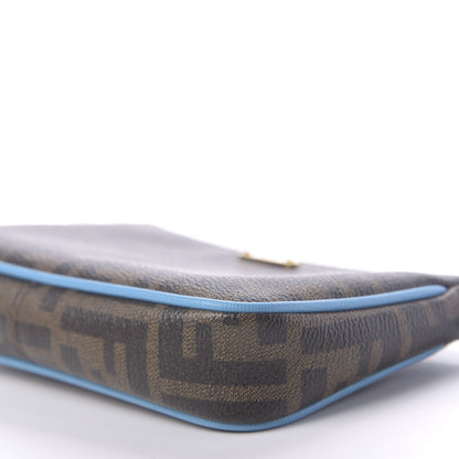 Fendi Zucca Spalmati Vitello Elite Pochette Tobacco Turchese 7 of 10