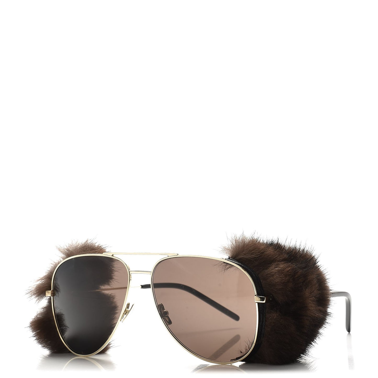 Mink Fur Classic 11 Shields Sunglasses Gold