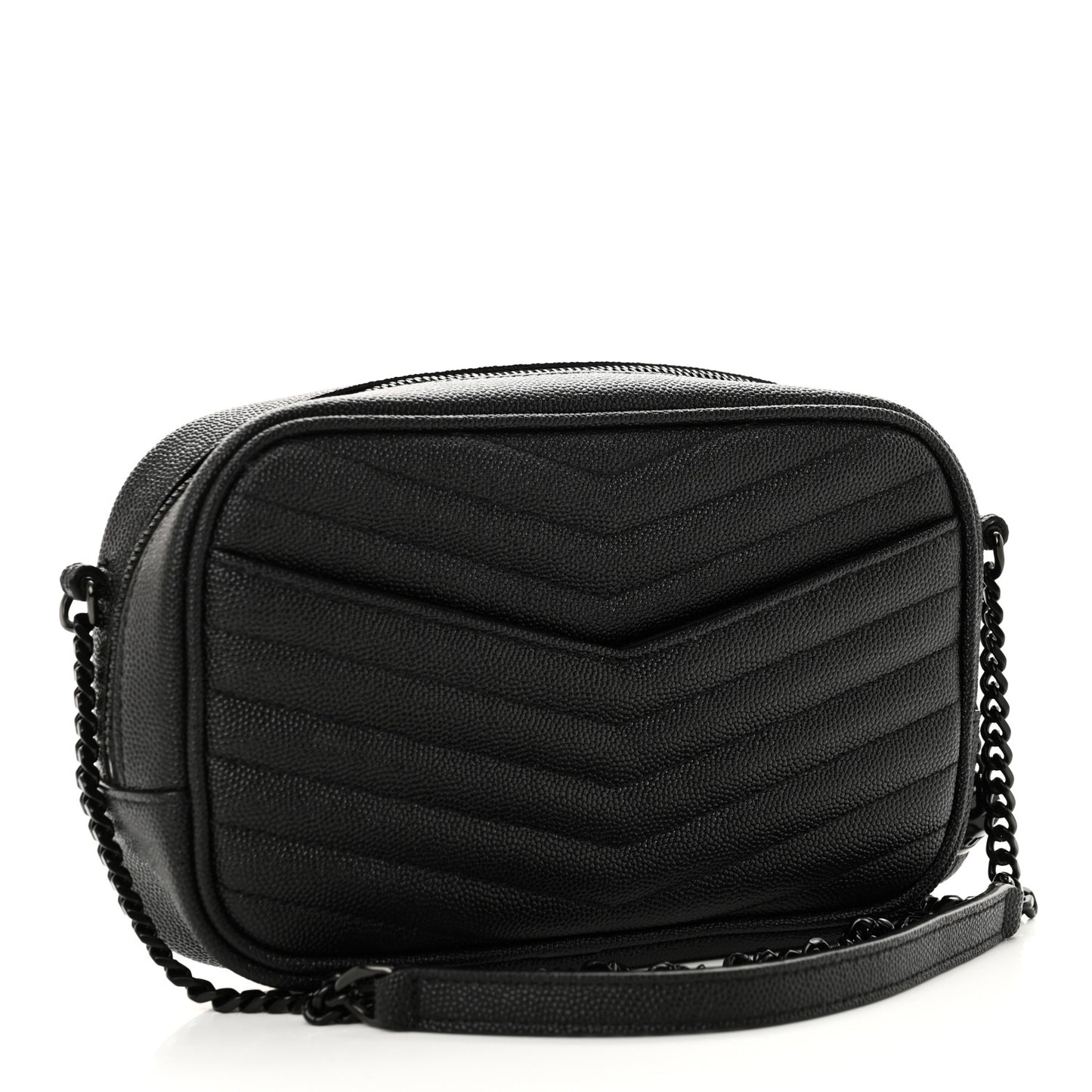 Grain De Poudre Matelasse Monochrome Monogram Mini Lou Camera Bag Black