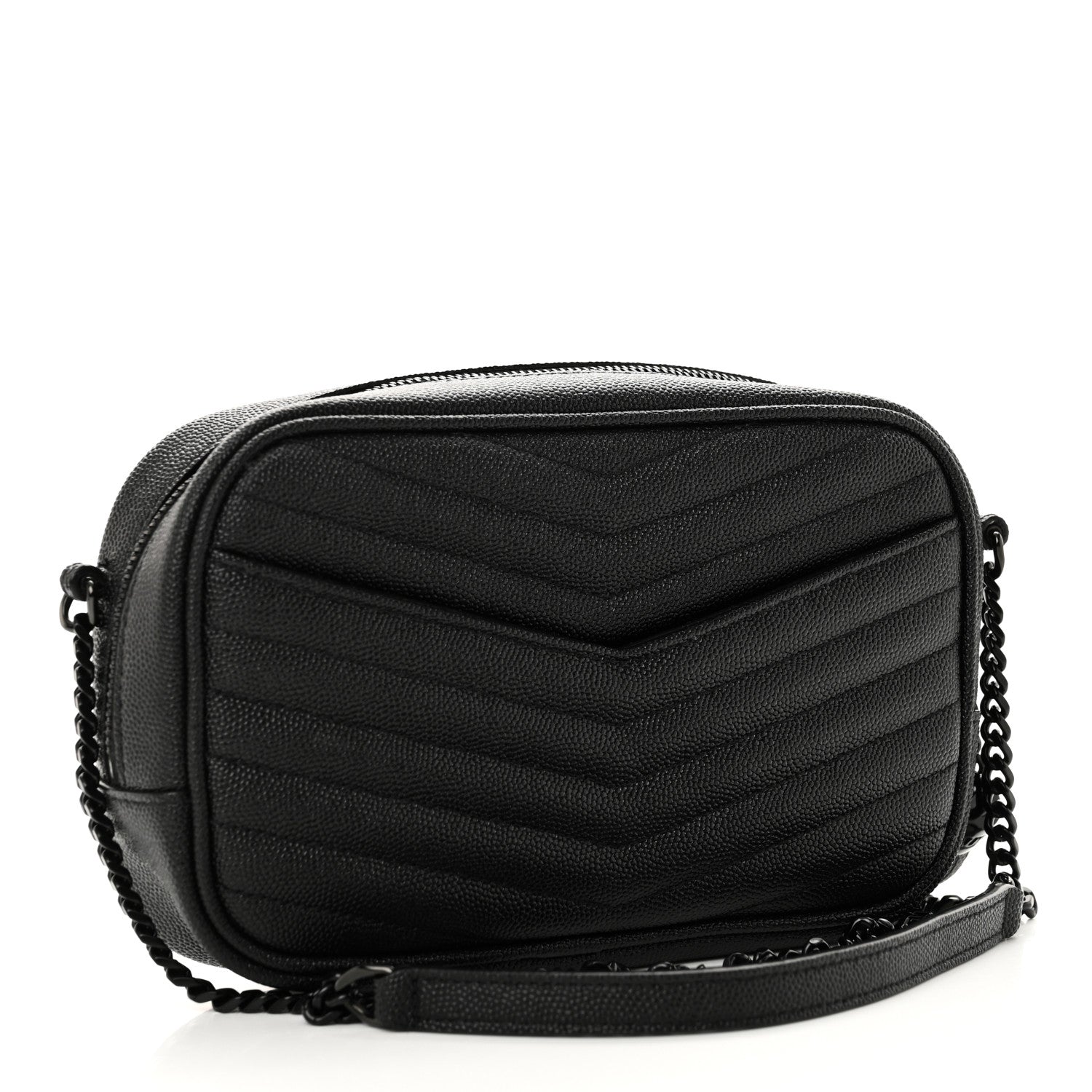 Saint Laurent Grain De Poudre Matelasse Monochrome Monogram Mini Lou Camera Bag Black 3 of 9