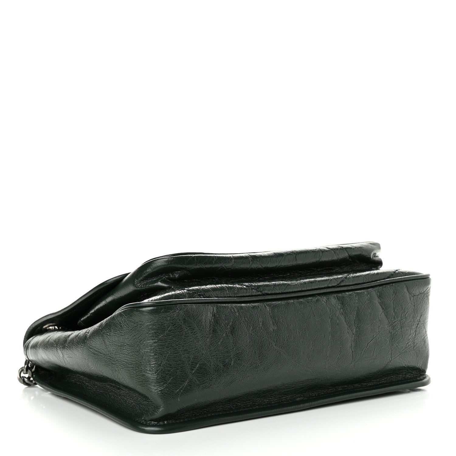 Saint Laurent Crinkled Calfskin Matelasse Monogram Medium Niki Chain Satchel Dark Green 3 of 10
