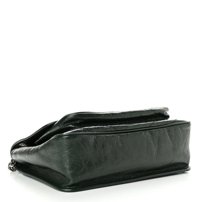 Saint Laurent Crinkled Calfskin Matelasse Monogram Medium Niki Chain Satchel Dark Green 3 of 10