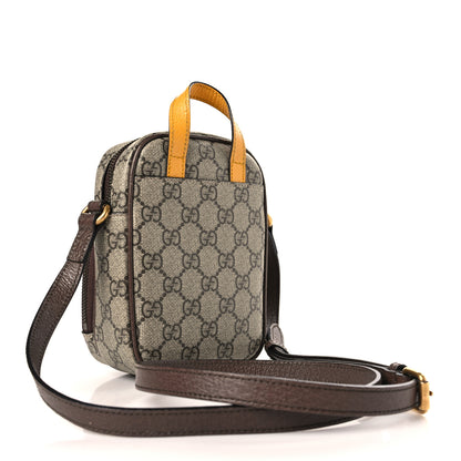 Gucci GG Supreme Monogram Mini Neo Vintage Double Zip Messenger Bag Beige New Acero Crop 3 of 9
