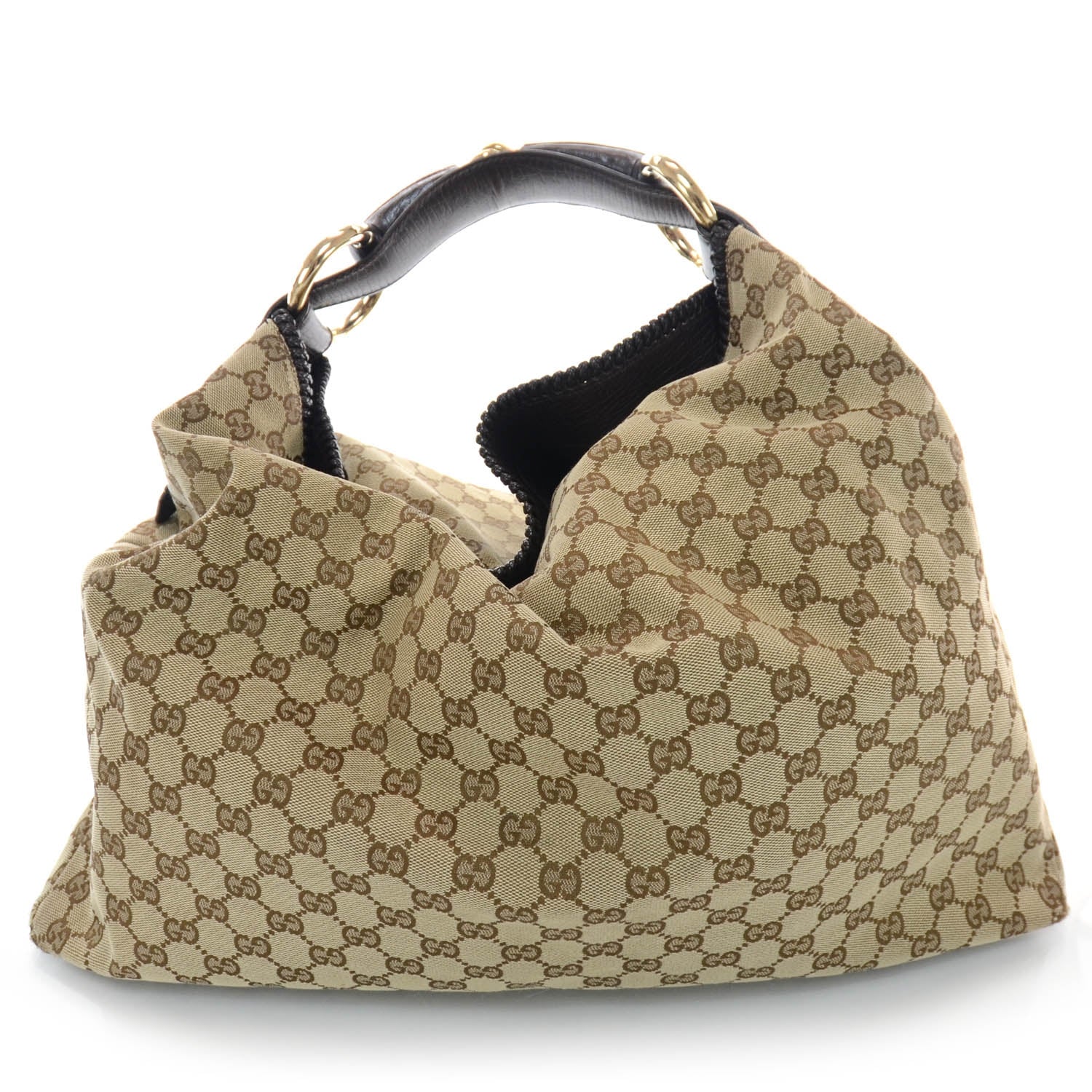 Gucci Monogram Large Horsebit Chain Hobo Ebony 3 of 12