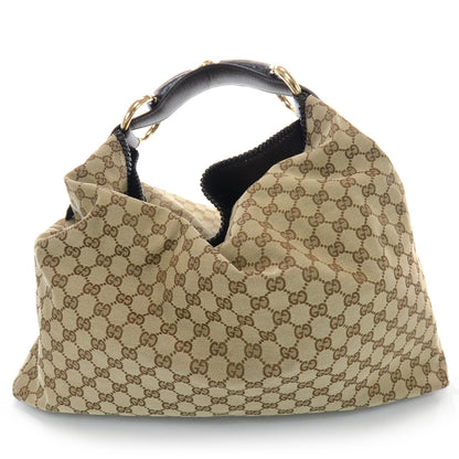 Gucci Monogram Large Horsebit Chain Hobo Ebony 3 of 12