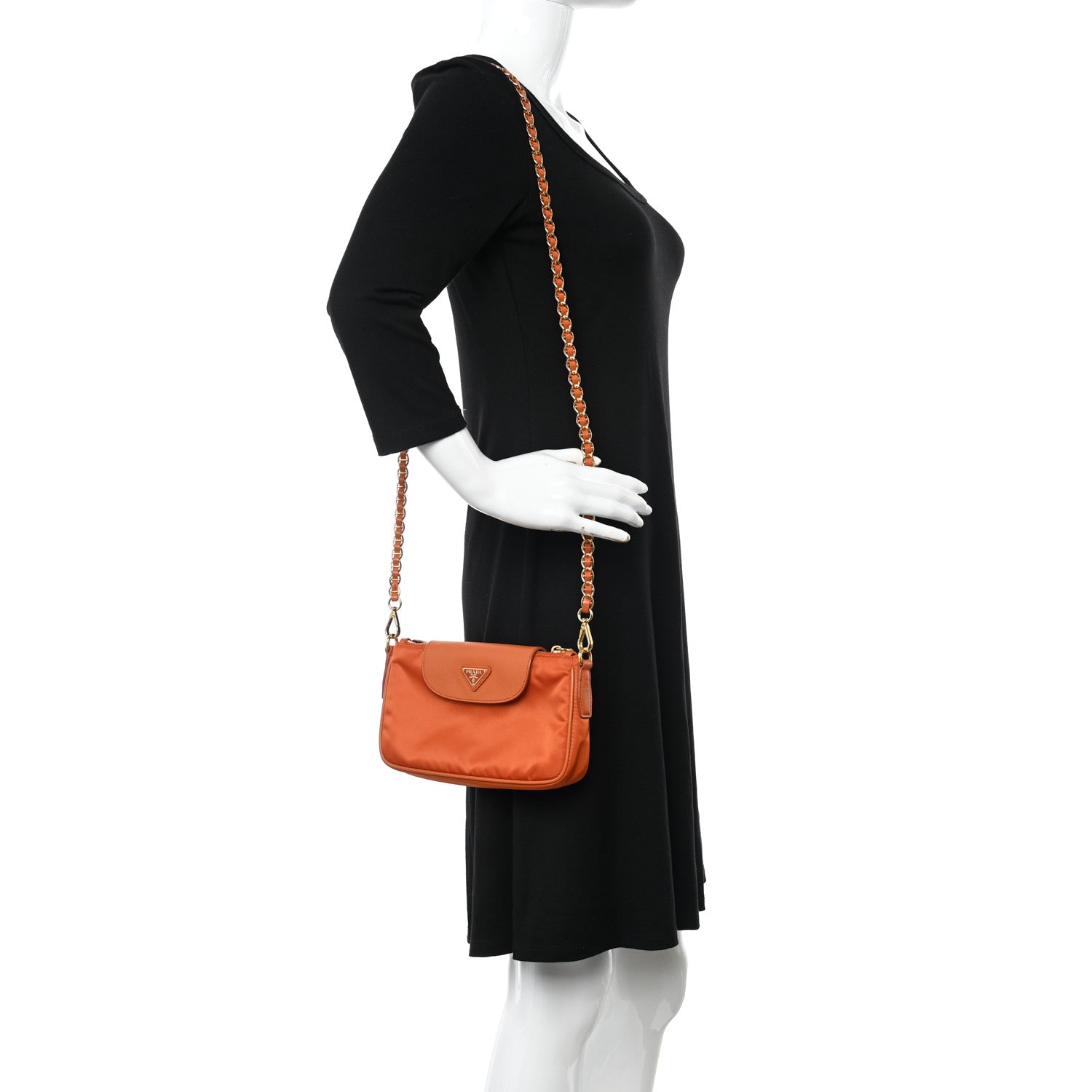 Prada Nylon Crossbody Bag Orange 2 of 9