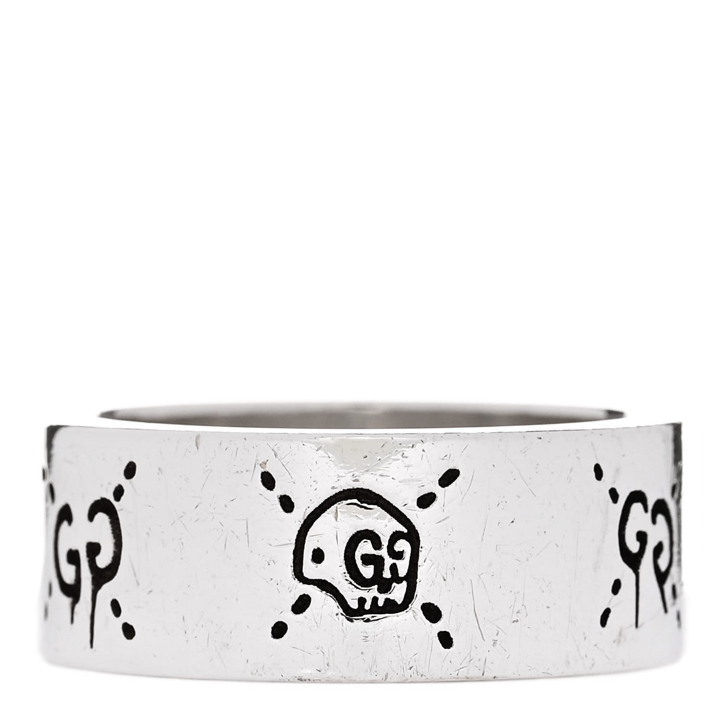 Sterling Silver GG Wide Band Ring 62 10