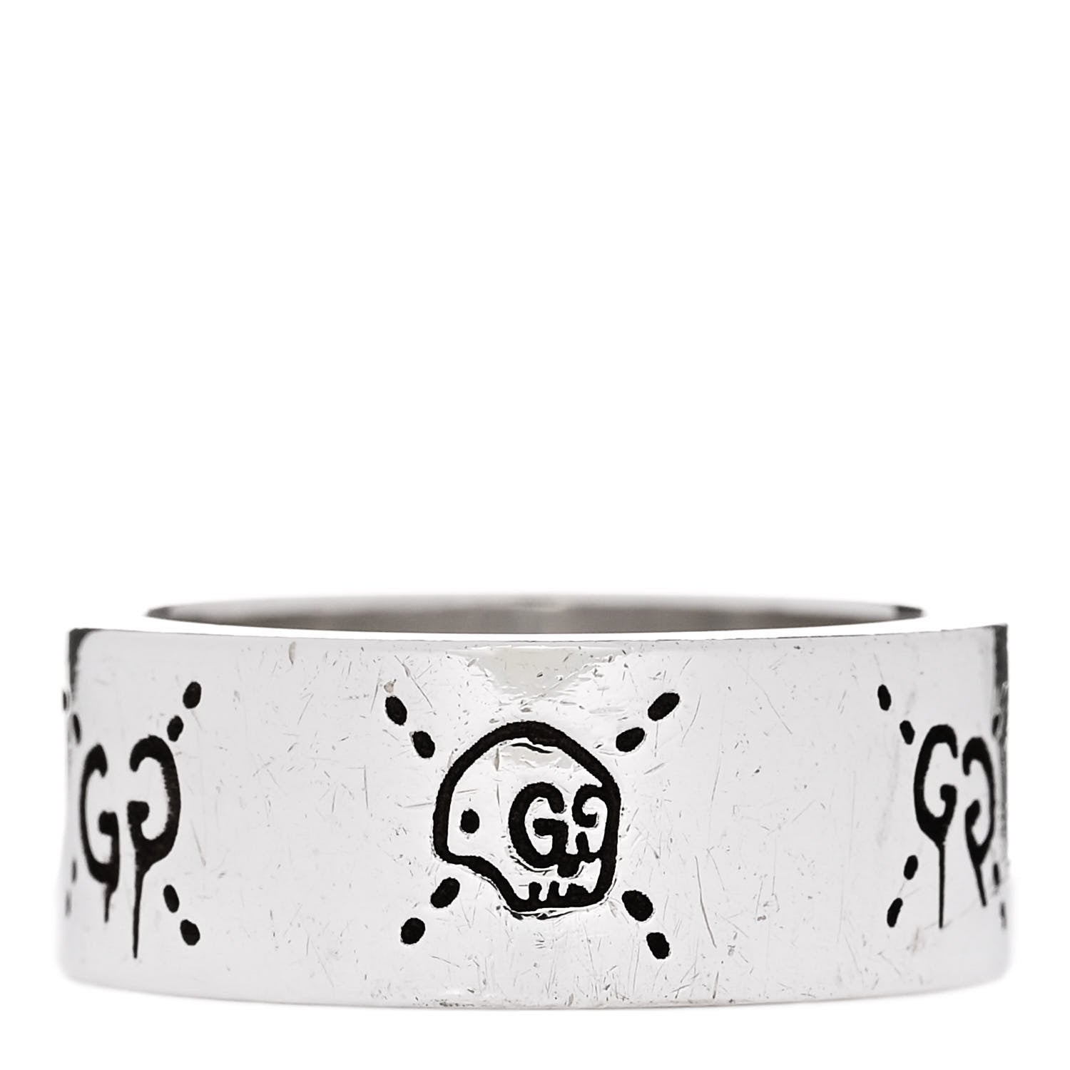 Gucci Sterling Silver GG Wide Band Ring 62 10 1 of 7