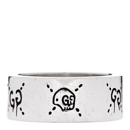 Gucci Sterling Silver GG Wide Band Ring 62 10 1 of 7