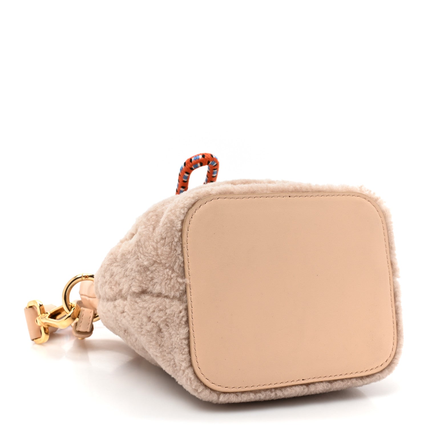 Fendi Sheepskin F is Fendi Logo Embroidered Mini Mon Tresor Bucket Bag Soap 4 of 9