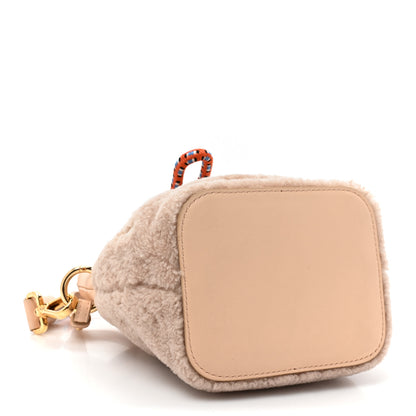 Fendi Sheepskin F is Fendi Logo Embroidered Mini Mon Tresor Bucket Bag Soap 4 of 9