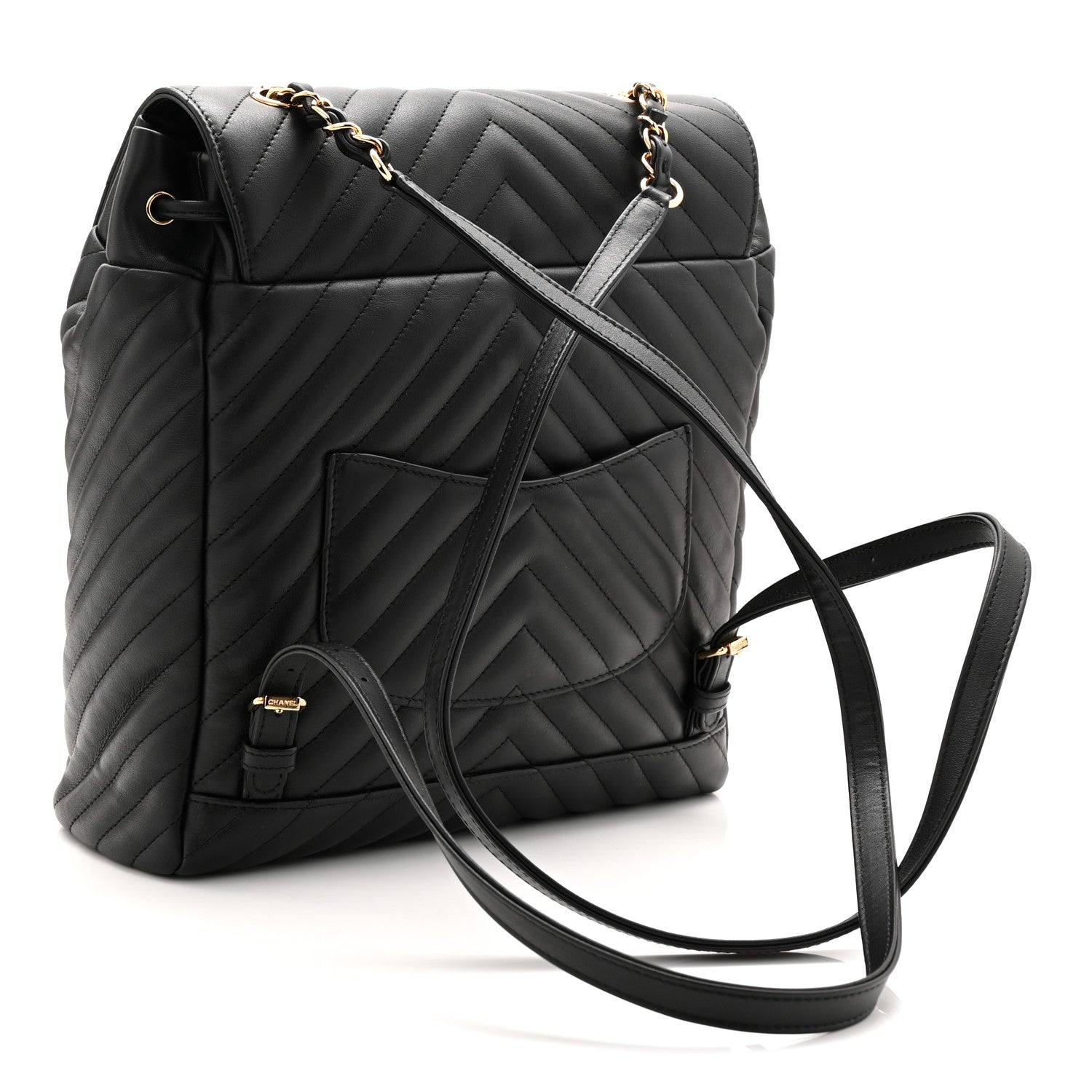 Chanel Calfskin Chevron Quilted Large Urban Spirit Backpack Black 3 of 10