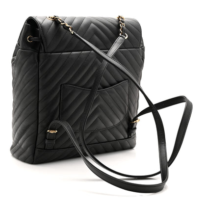 Chanel Calfskin Chevron Quilted Large Urban Spirit Backpack Black 3 of 10