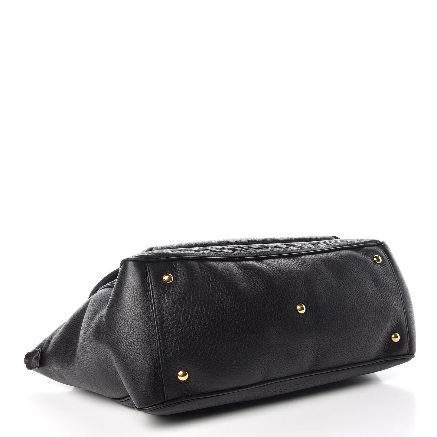 Pebbled Calfskin Medium 1973 Top Handle Satchel Black