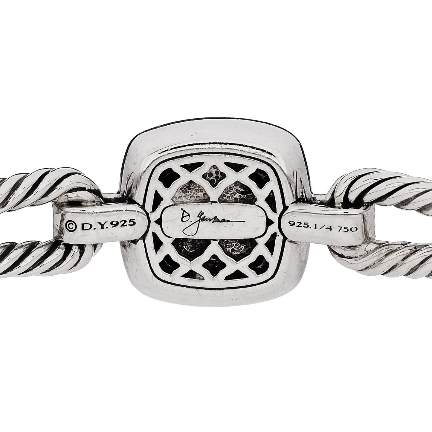 Sterling Silver 18K Yellow Gold Diamond Albion Cable Bracelet