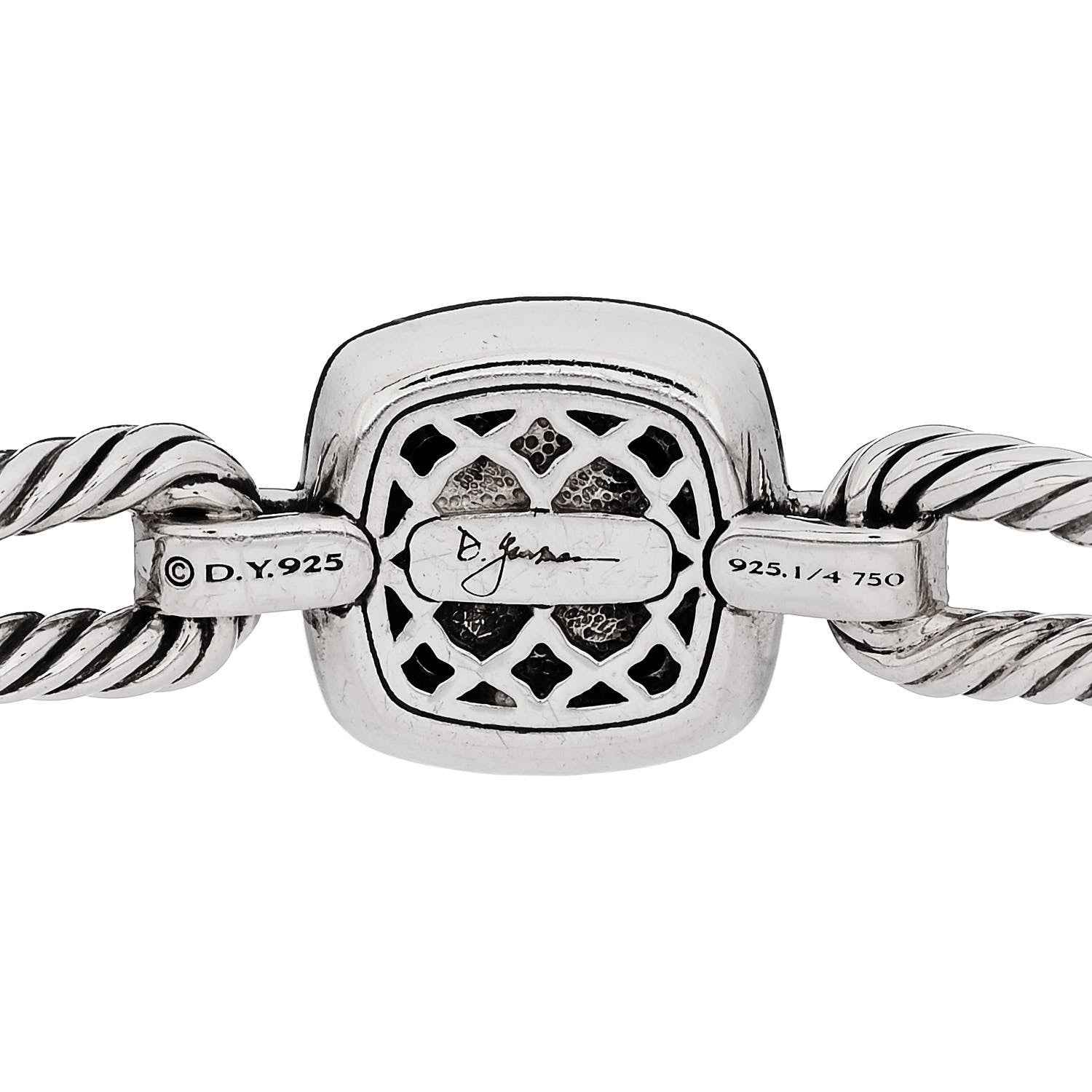 David Yurman Sterling Silver 18K Yellow Gold Diamond Albion Cable Bracelet 3 of 3