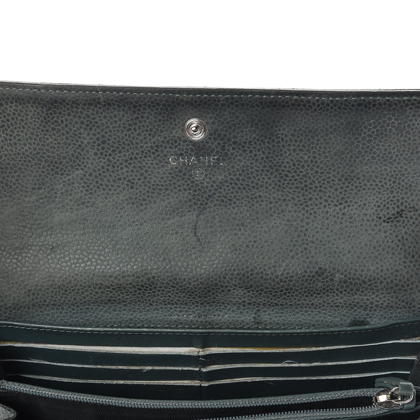 Iridescent Caviar Quilted Large Flap Wallet