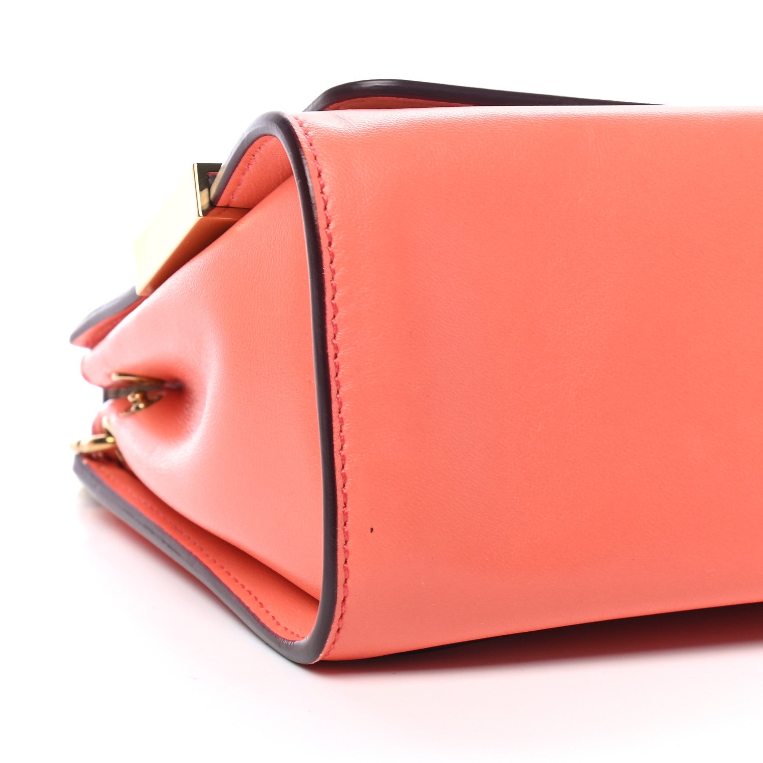 Chloe Lambskin Medium Elle Chain Clutch Coral Pop 8 of 9
