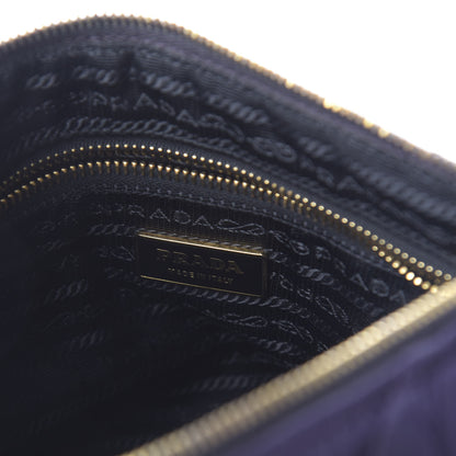 Prada Tessuto Nylon Chevron Quilted Shoulder Bag Plum 7 of 9