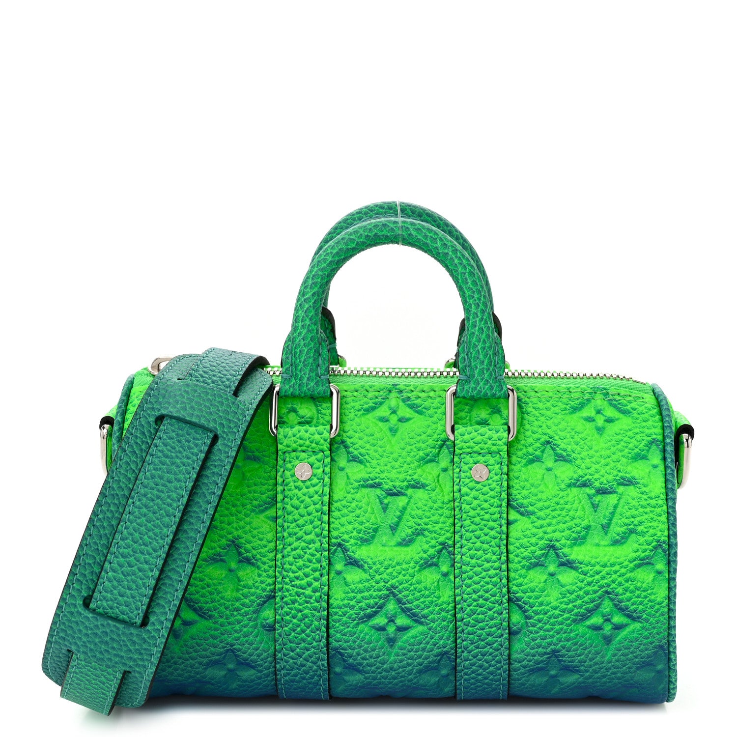 Louis Vuitton Taurillon Illusion Keepall XS Bleu Vert 1 of 10